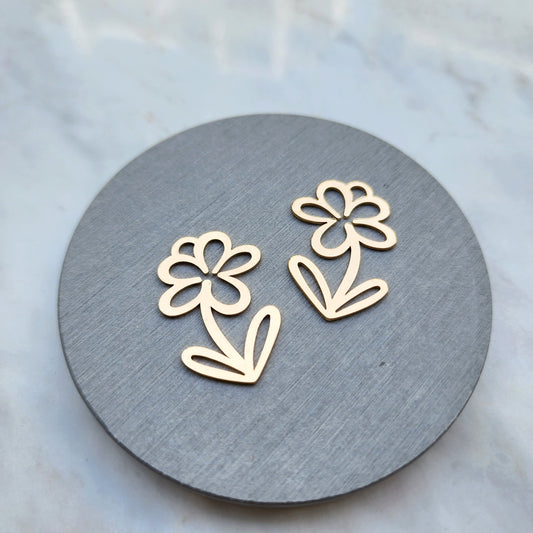 Gold plated charms Flower Earrings components Earrings findings DIY jewelry