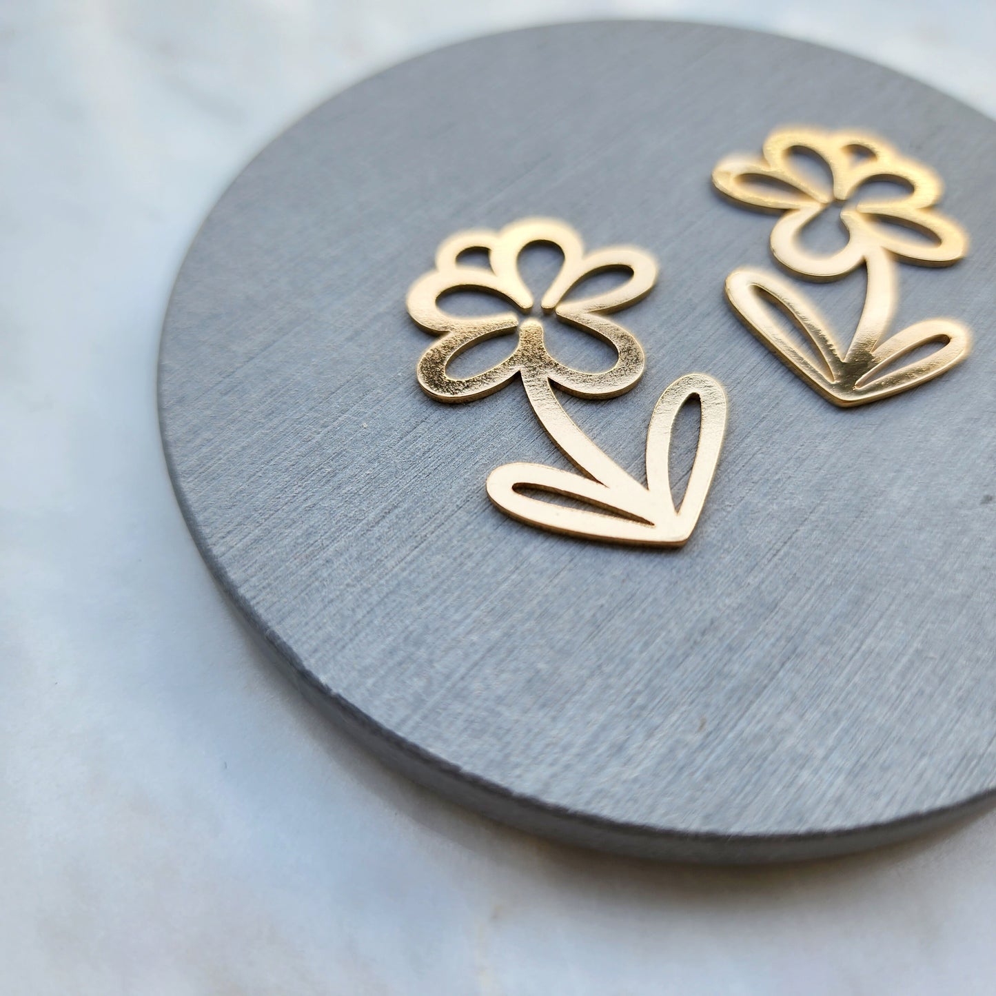 Gold plated charms Flower Earrings components Earrings findings DIY jewelry