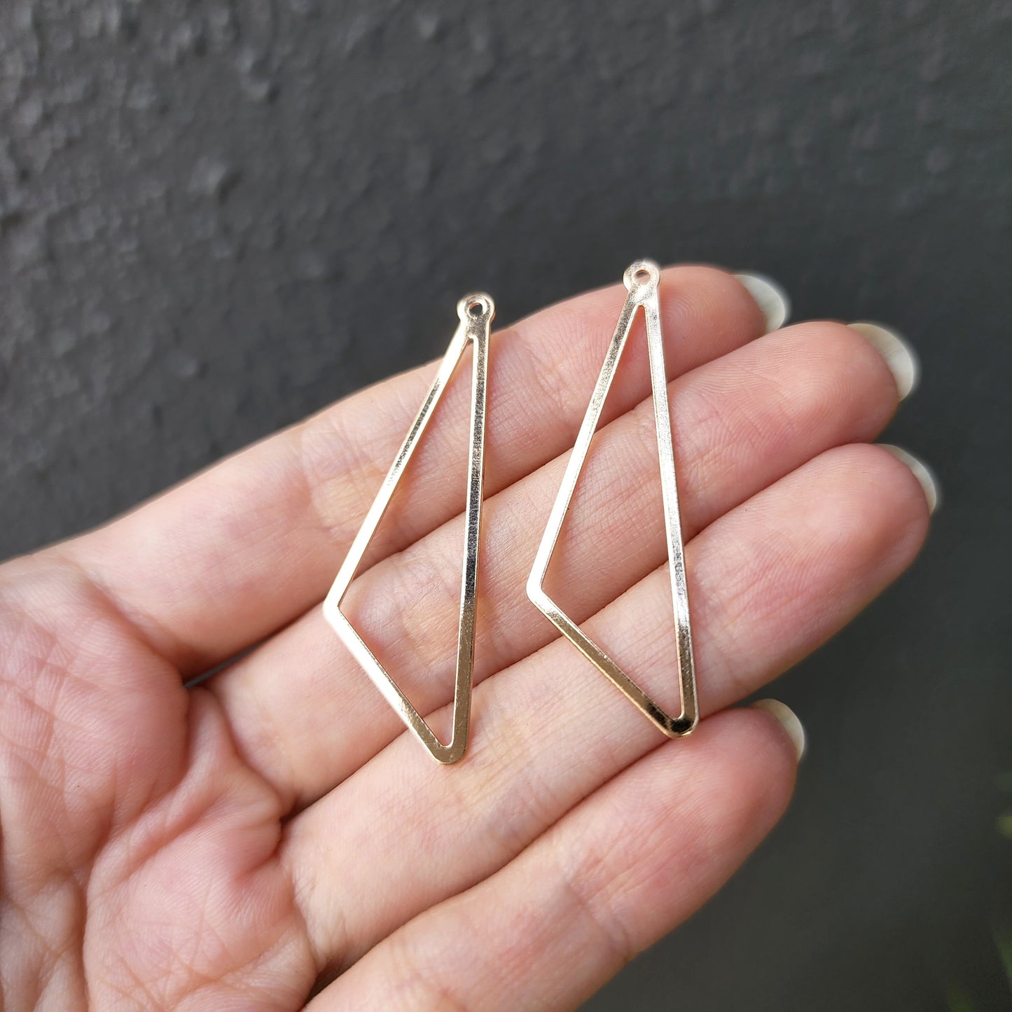 Gold plated charms Triangle Earrings components Earrings findings DIY jewelry