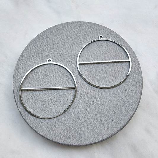 Silver charms Circle Earrings components Earrings findings DIY jewelry
