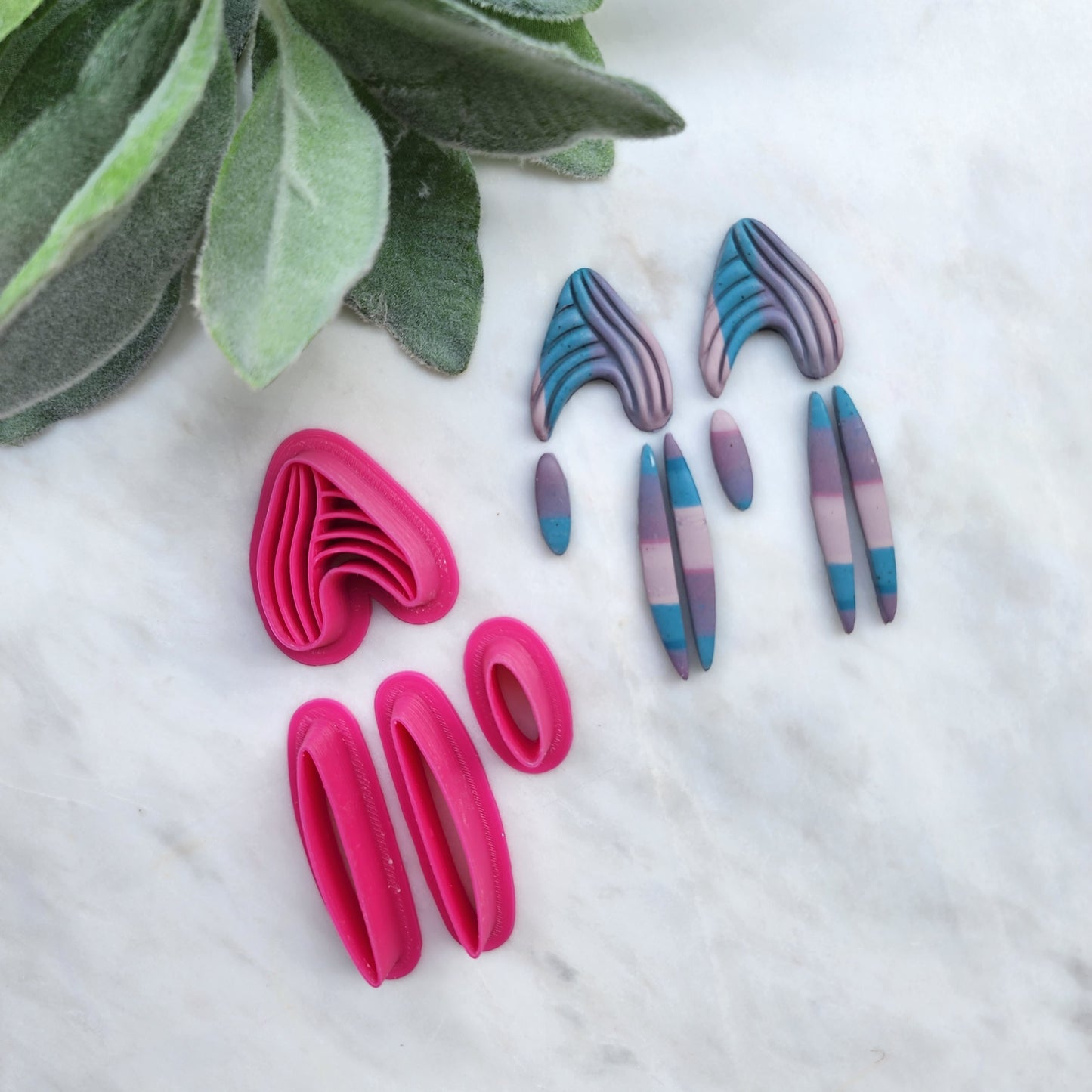 4 pcs set Earrings Polymer clay 3D cutters Jewelry mold