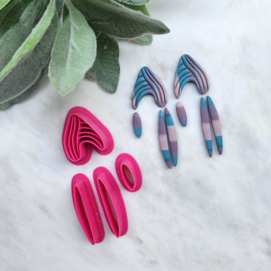 4 pcs set Earrings Polymer clay 3D cutters Jewelry mold