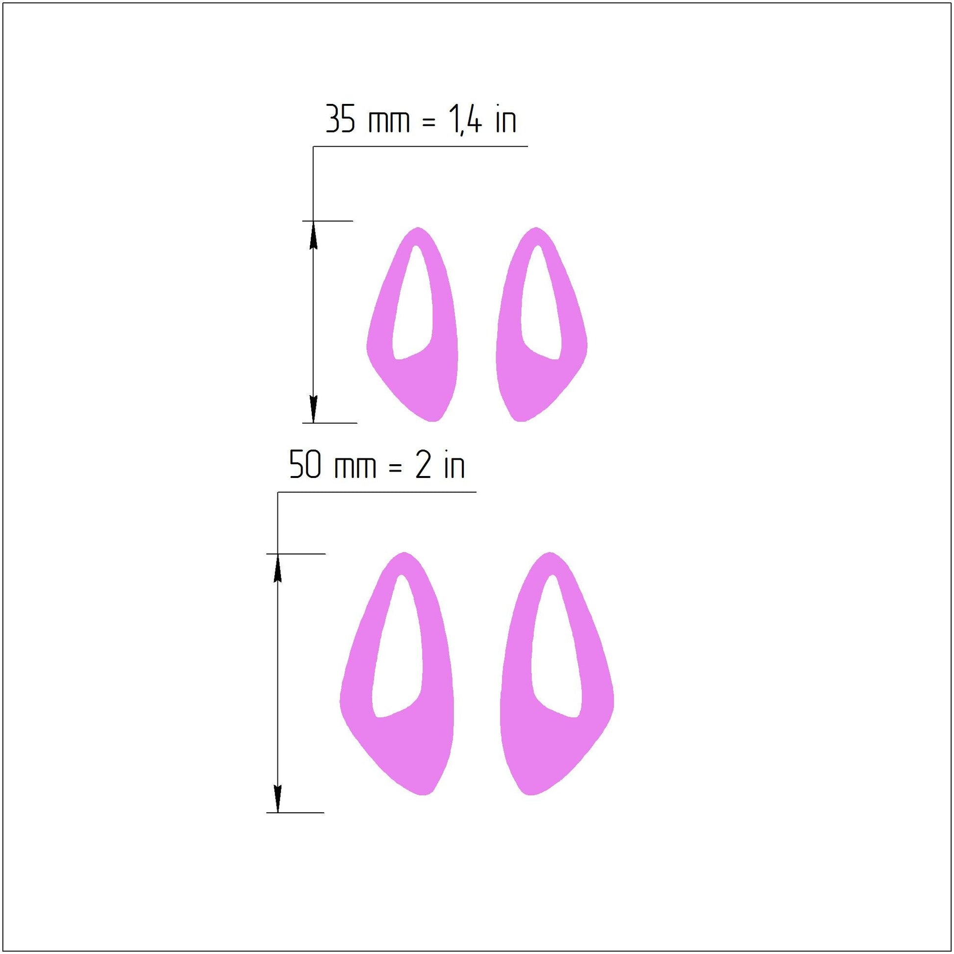 2 pcs set Earrings Polymer clay 3D cutters Jewelry Modern Abstract shape earrings mold