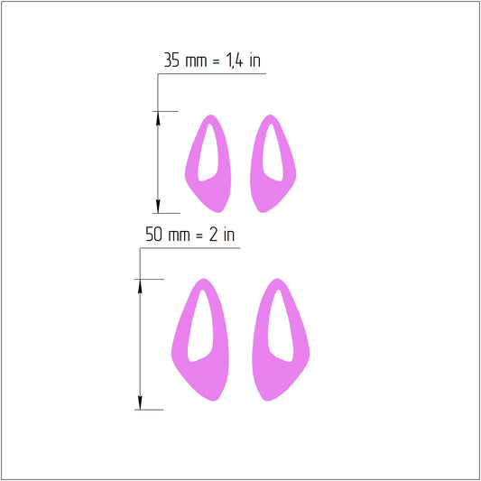 2 pcs set Earrings Polymer clay 3D cutters Jewelry Modern Abstract shape earrings mold