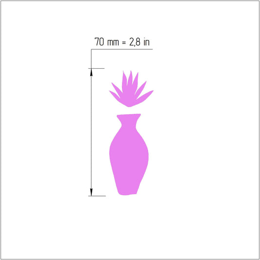 2 pcs set Earrings Polymer clay 3D cutters "Vase Plants" Jewelry Modern Abstract shape earrings mold