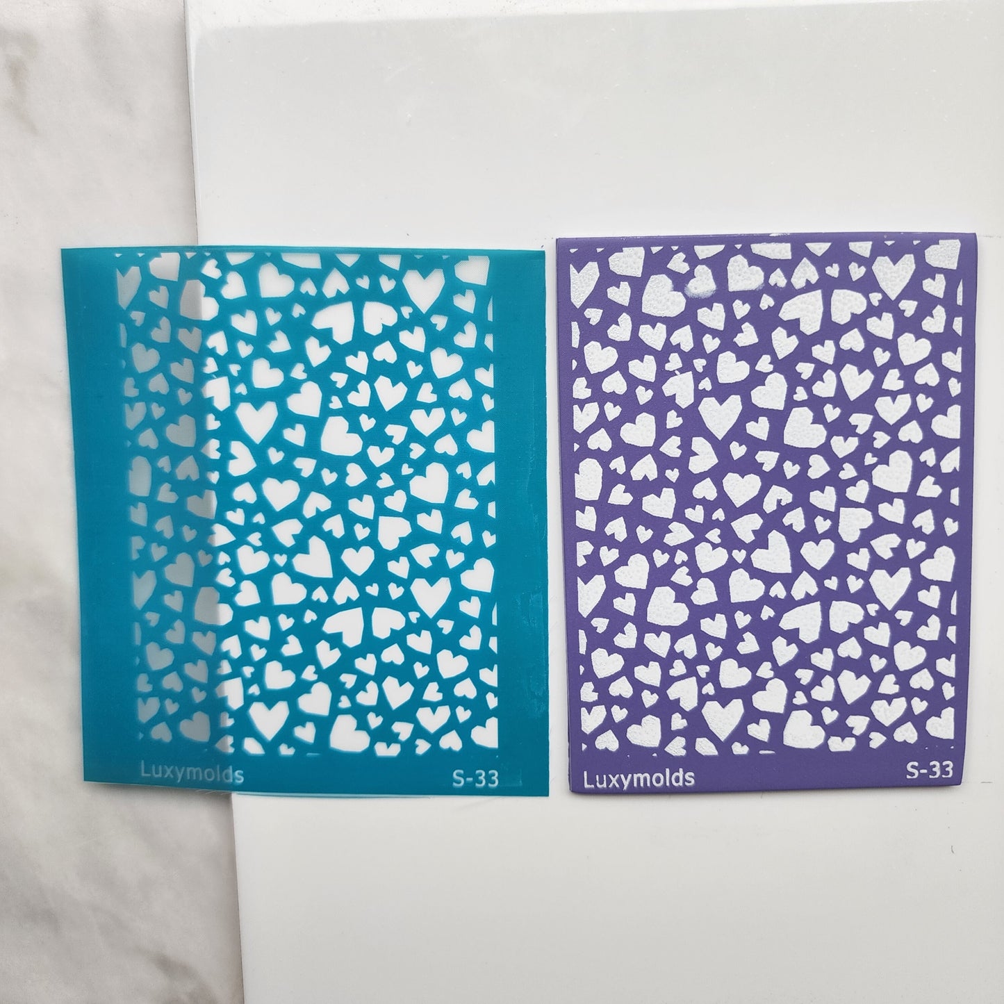 Silk screen stencil for polymer clay "Valentine's day" Luxymolds S-33