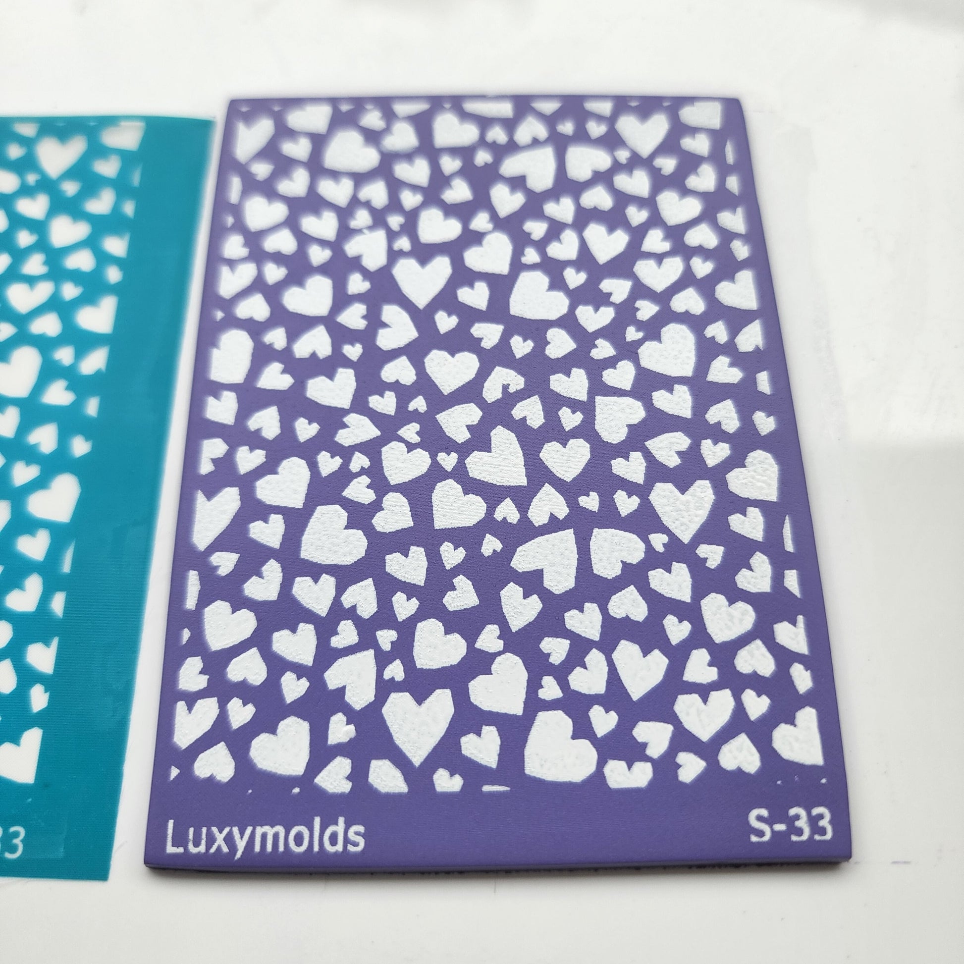 Silk screen stencil for polymer clay "Valentine's day" Luxymolds S-33
