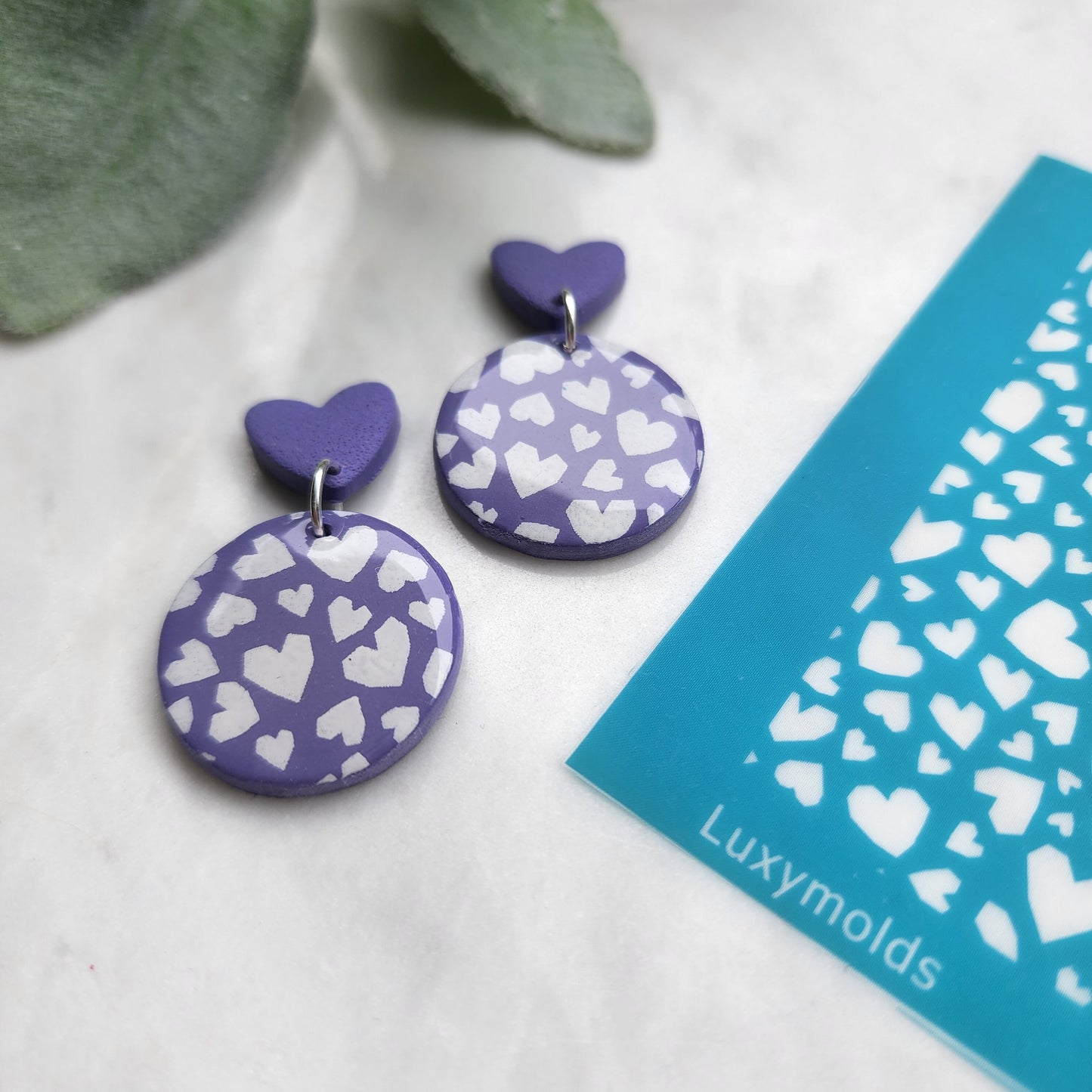 Silk screen stencil for polymer clay "Valentine's day" Luxymolds S-33
