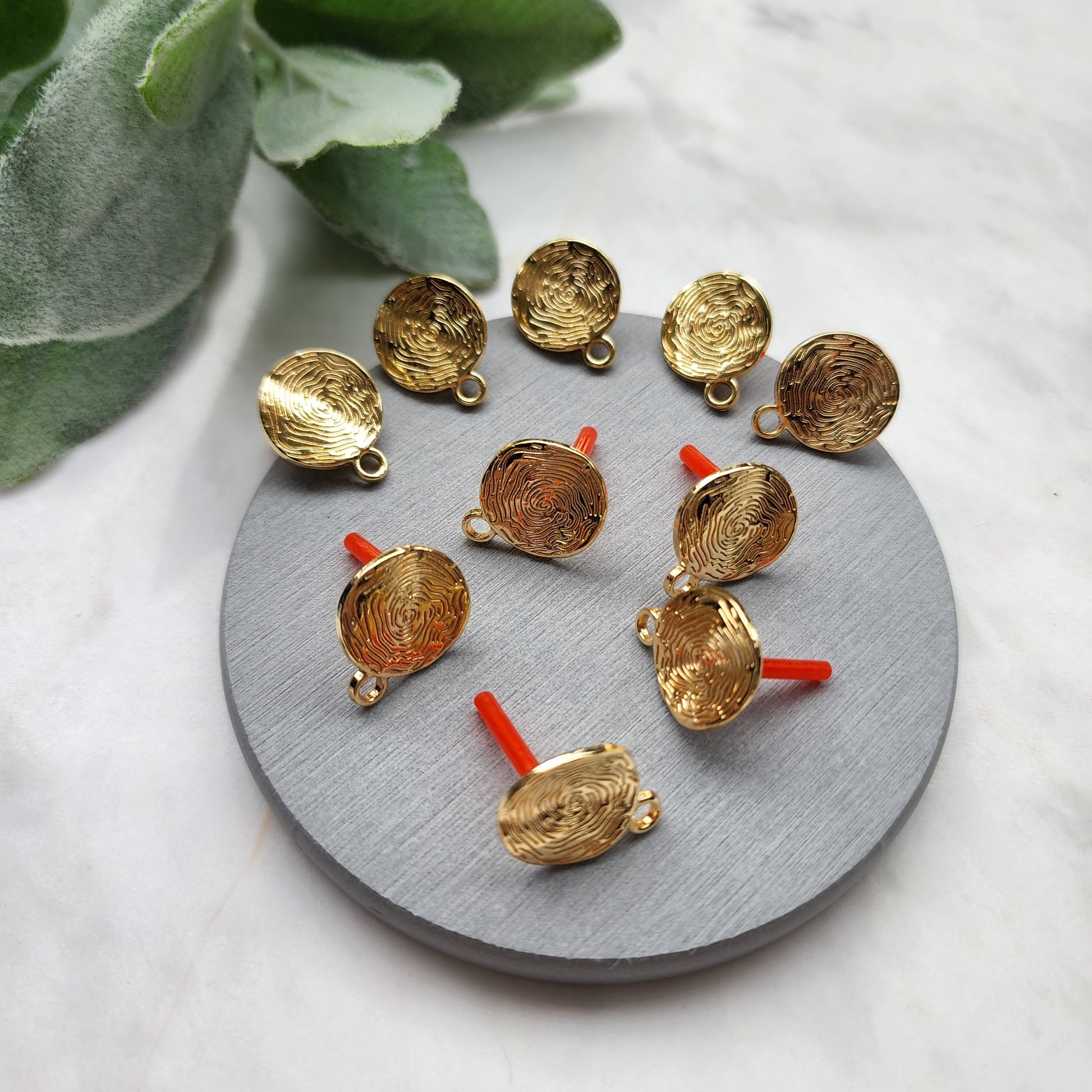 10 pcs Earrings stud components Circle Geometric Gold plated studs Earrings findings DIY jewelry 5 pairs 15 mm