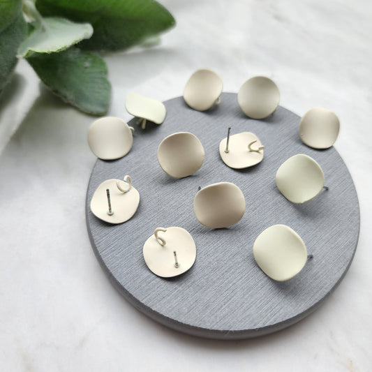 10 pcs Earrings stud components Circle Geometric Gold plated studs Earrings findings DIY jewelry 5 pairs 15 mm