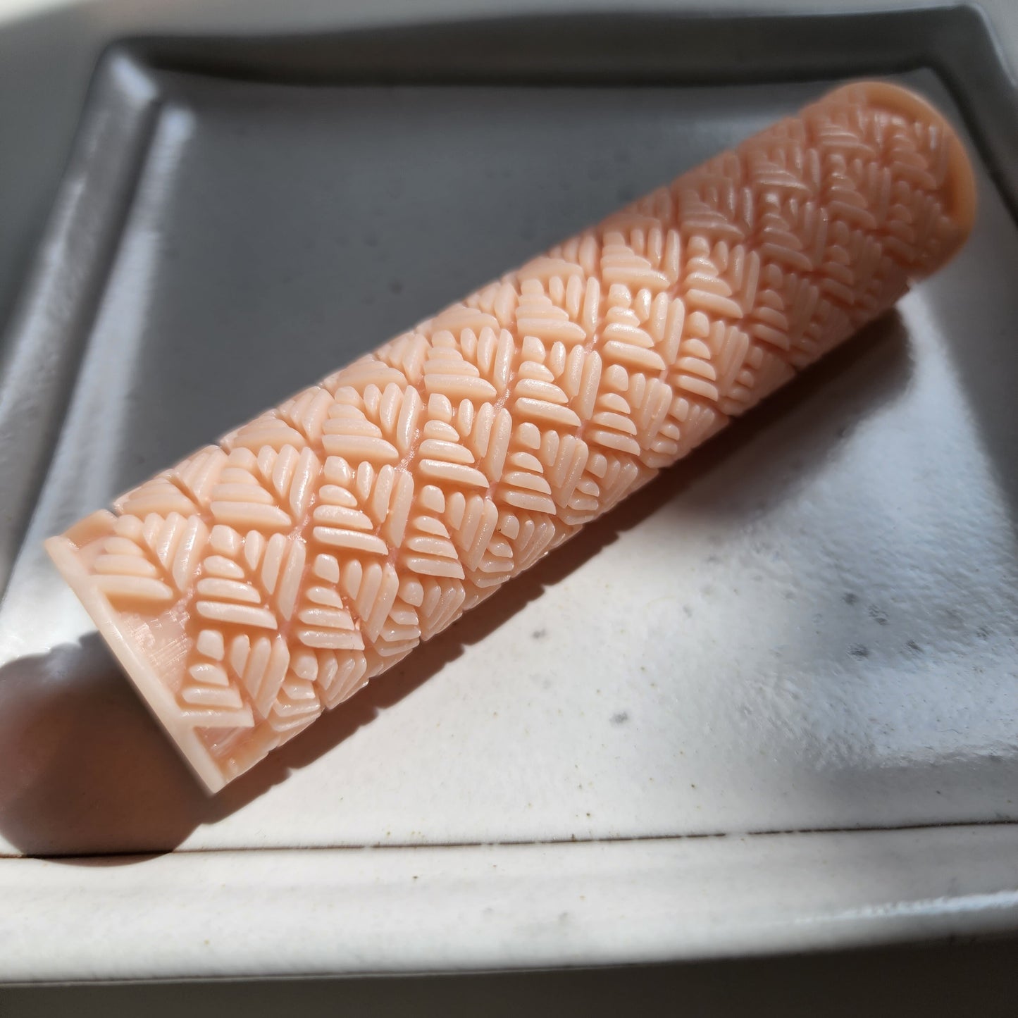 Polymer clay texture roller "Leaves" clay stamp 3D printed embossing