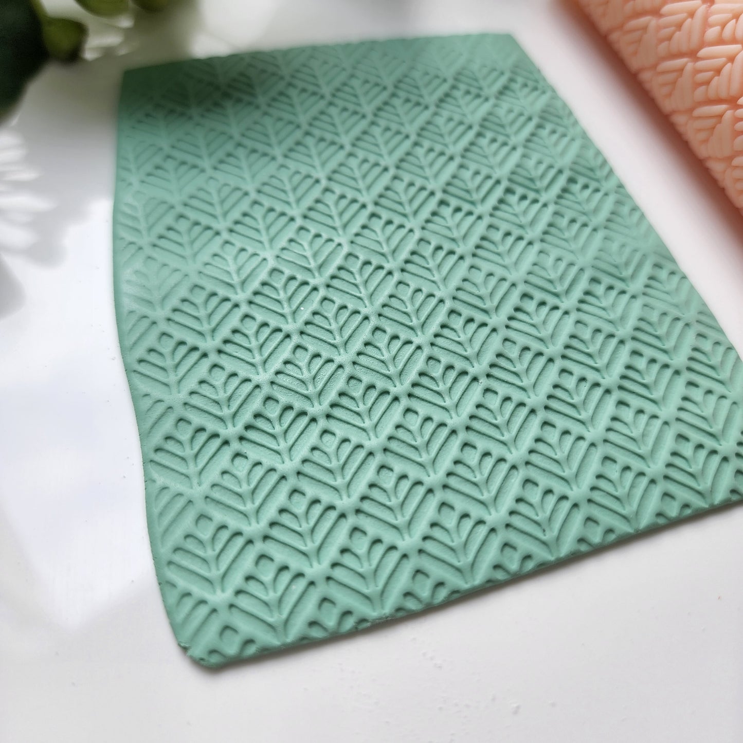 Polymer clay texture roller "Leaves" clay stamp 3D printed embossing
