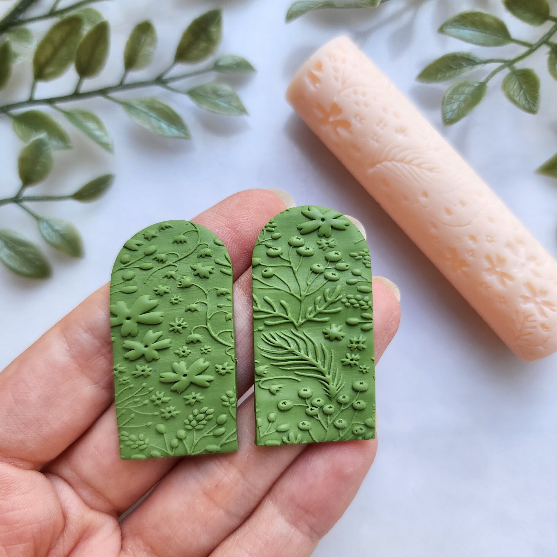 Polymer clay texture roller clay stamp 3D printed embossing "Floral"