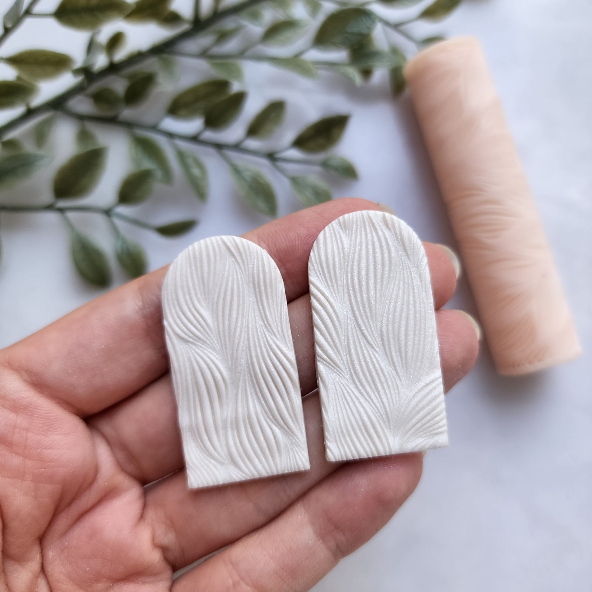 Polymer clay texture roller clay stamp 3D printed embossing "Abstract, Waves"