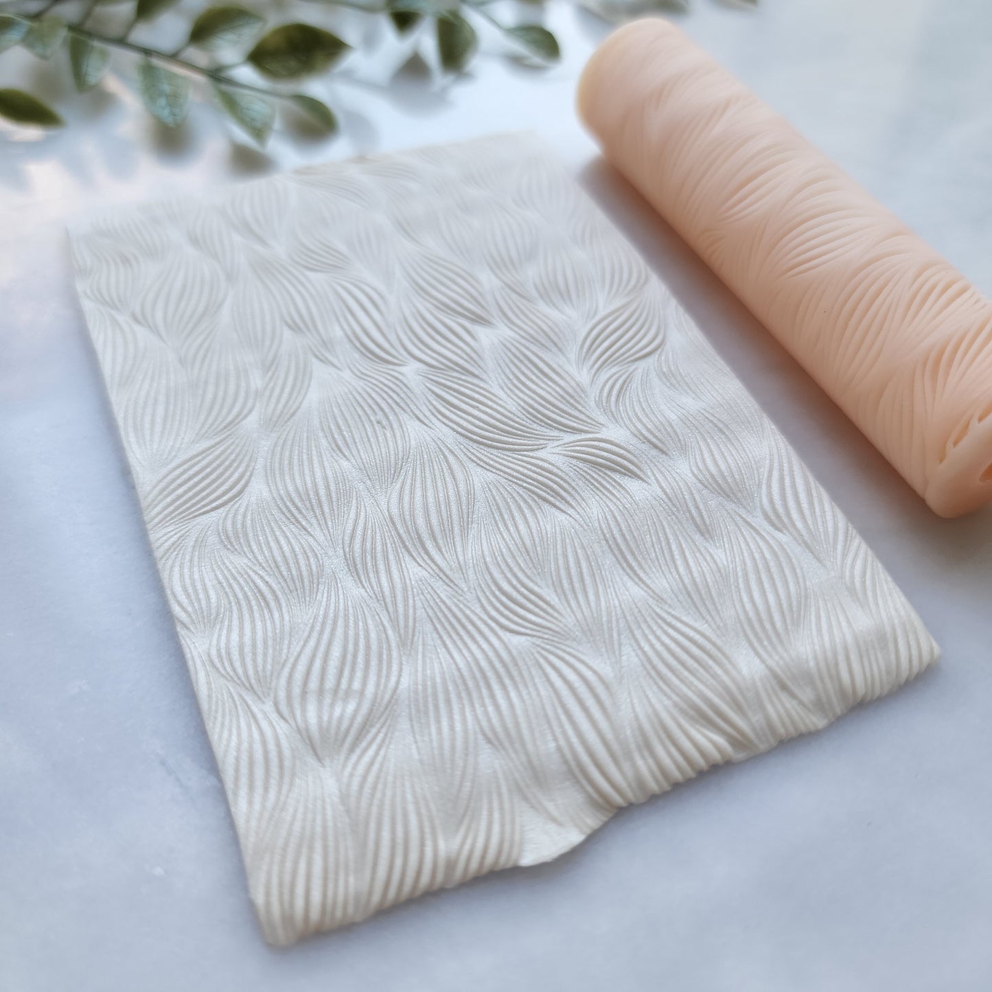 Polymer clay texture roller clay stamp 3D printed embossing "Abstract, Waves"