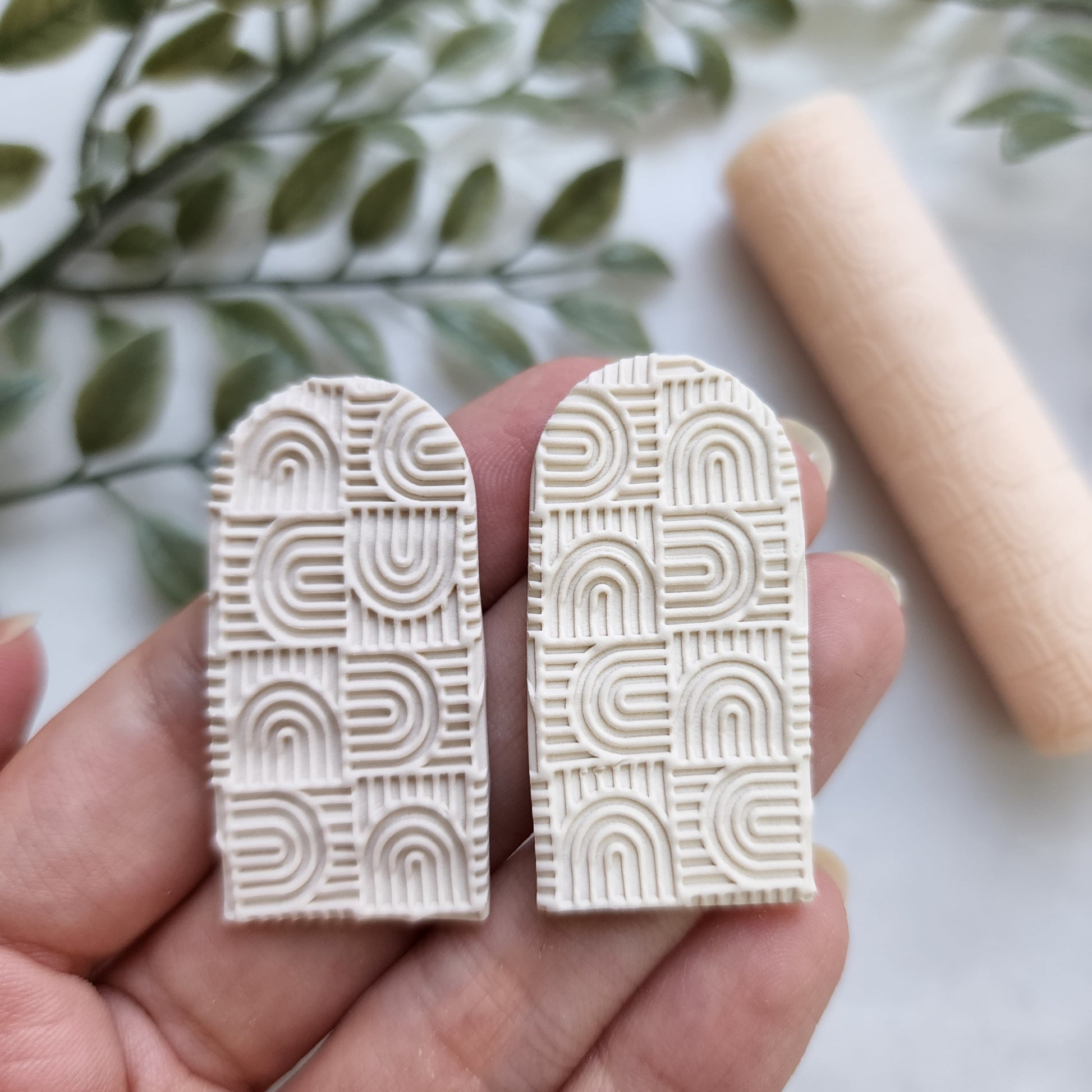 Polymer clay texture roller clay stamp 3D printed embossing "Geometry, Arch"