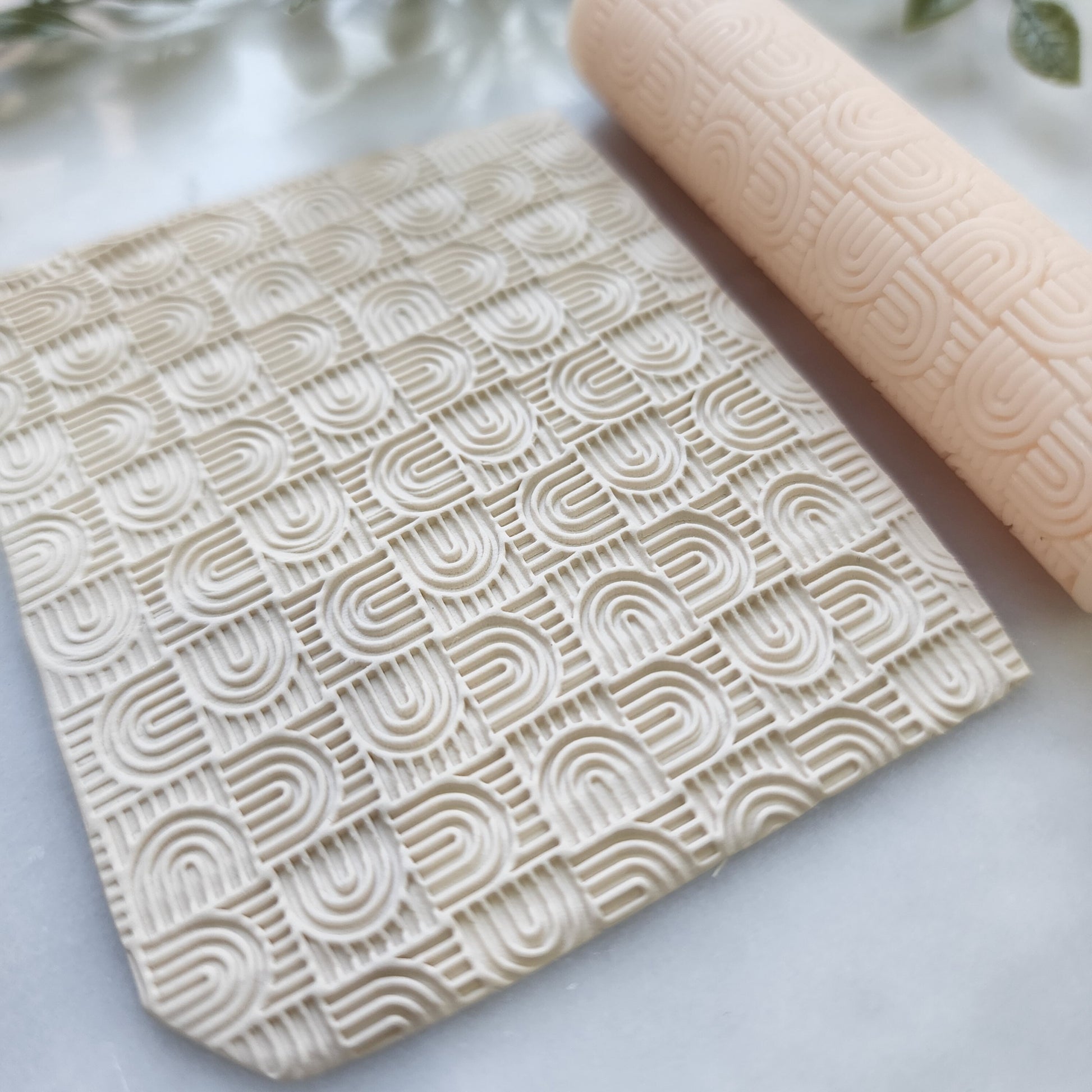 Polymer clay texture roller clay stamp 3D printed embossing "Geometry, Arch"