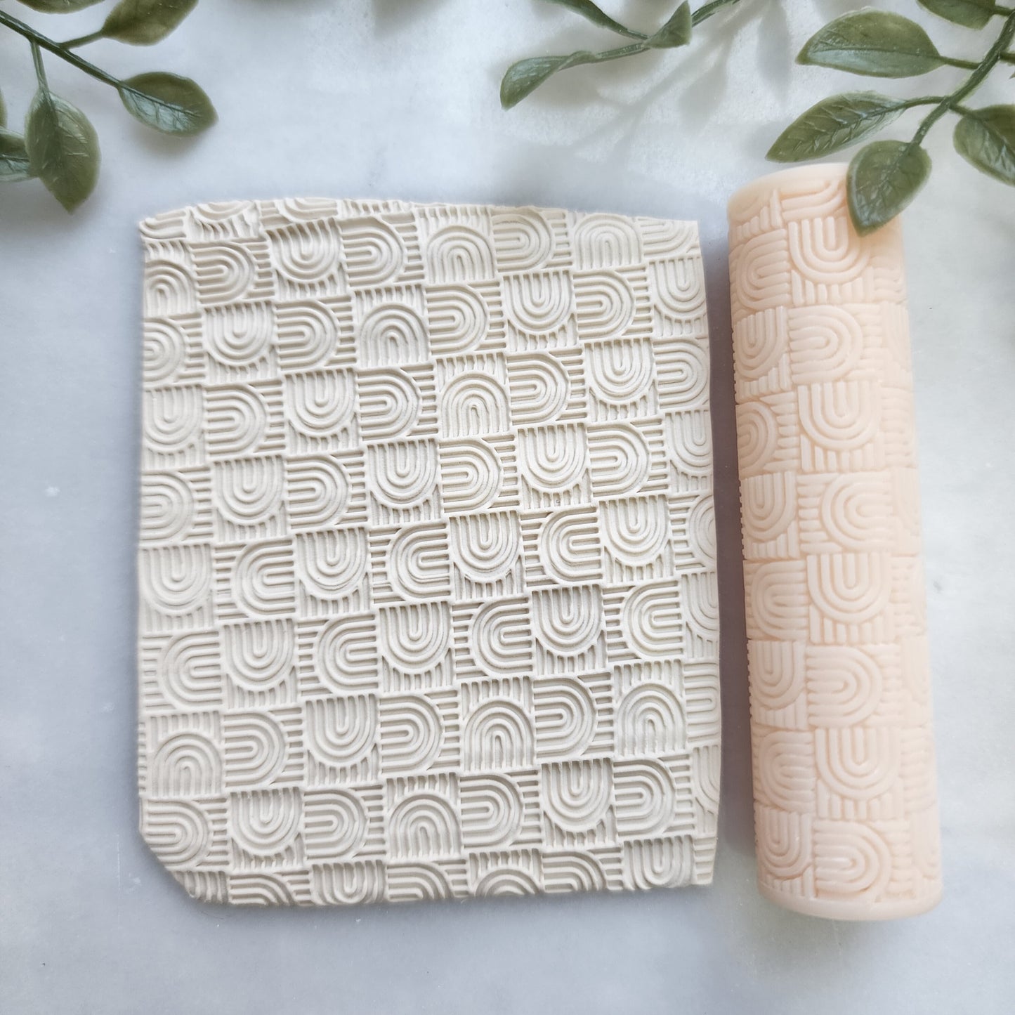 Polymer clay texture roller clay stamp 3D printed embossing "Geometry, Arch"