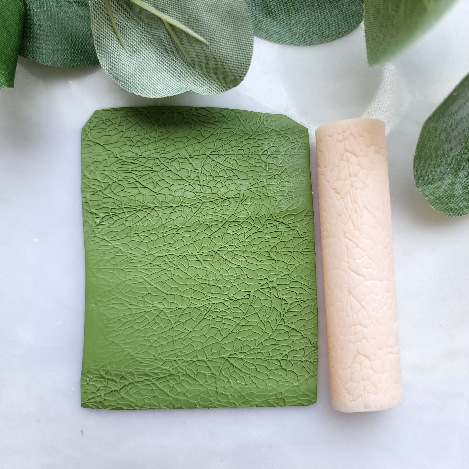 Polymer clay texture roller clay stamp 3D printed embossing "Leaf texture"