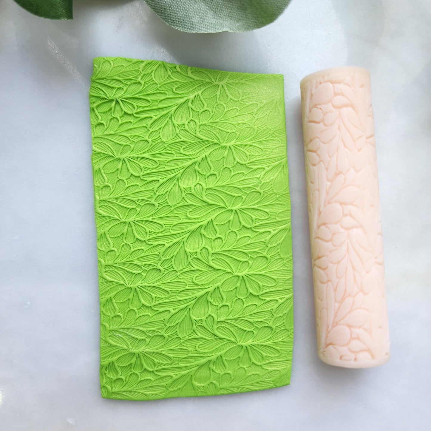 Polymer clay texture roller clay stamp 3D printed embossing "Floral"