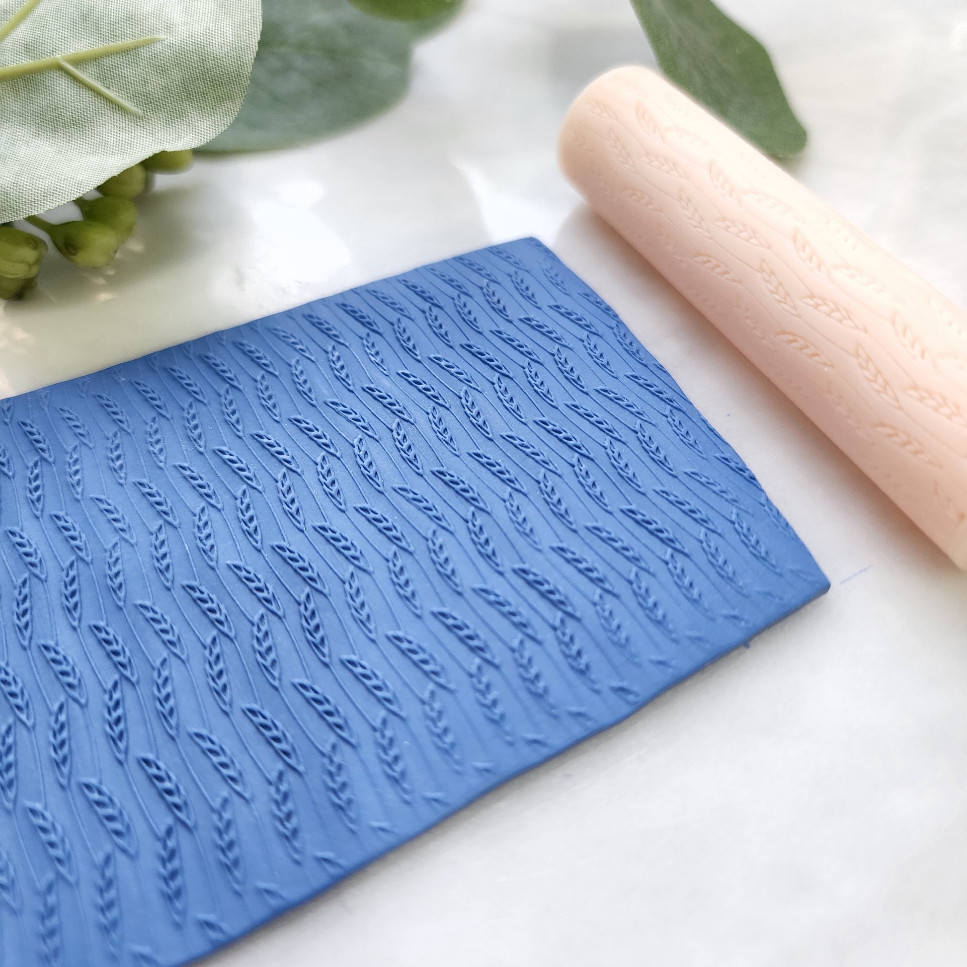 Polymer clay texture roller clay stamp 3D printed embossing "Wheat"