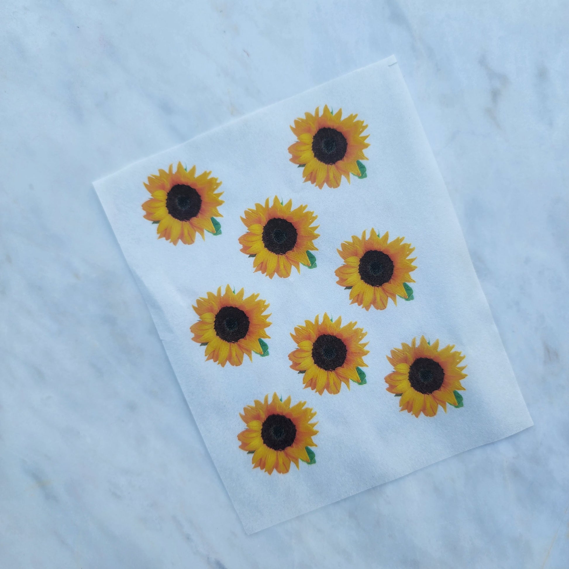 Water-soluble transfer paper for polymer clay craft "Dry sunflowers"