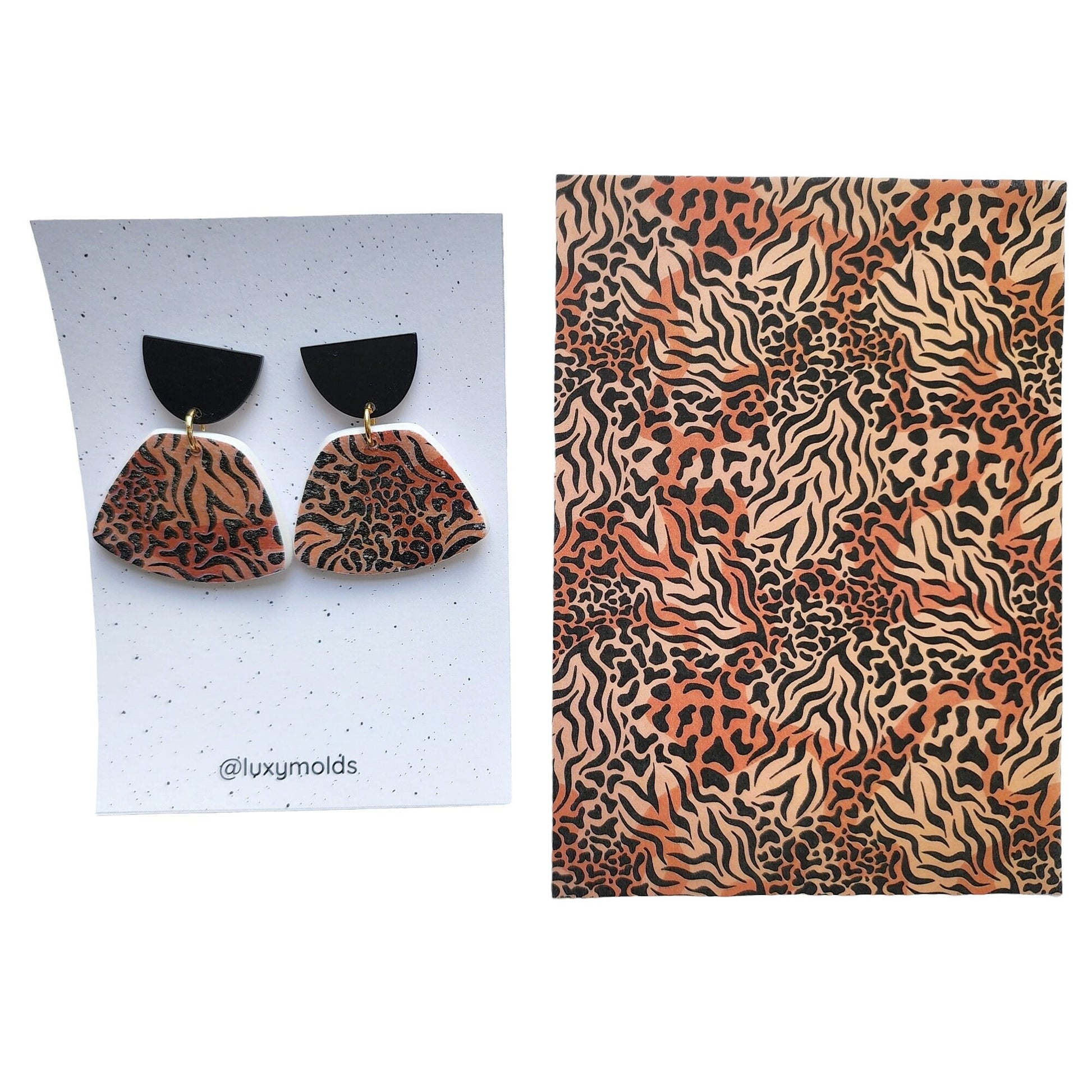 Water-soluble transfer paper for polymer clay craft "Leopard"