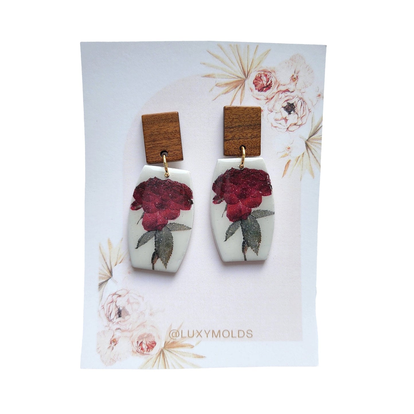 Water-soluble transfer paper for polymer clay craft "Dry rose flowers"