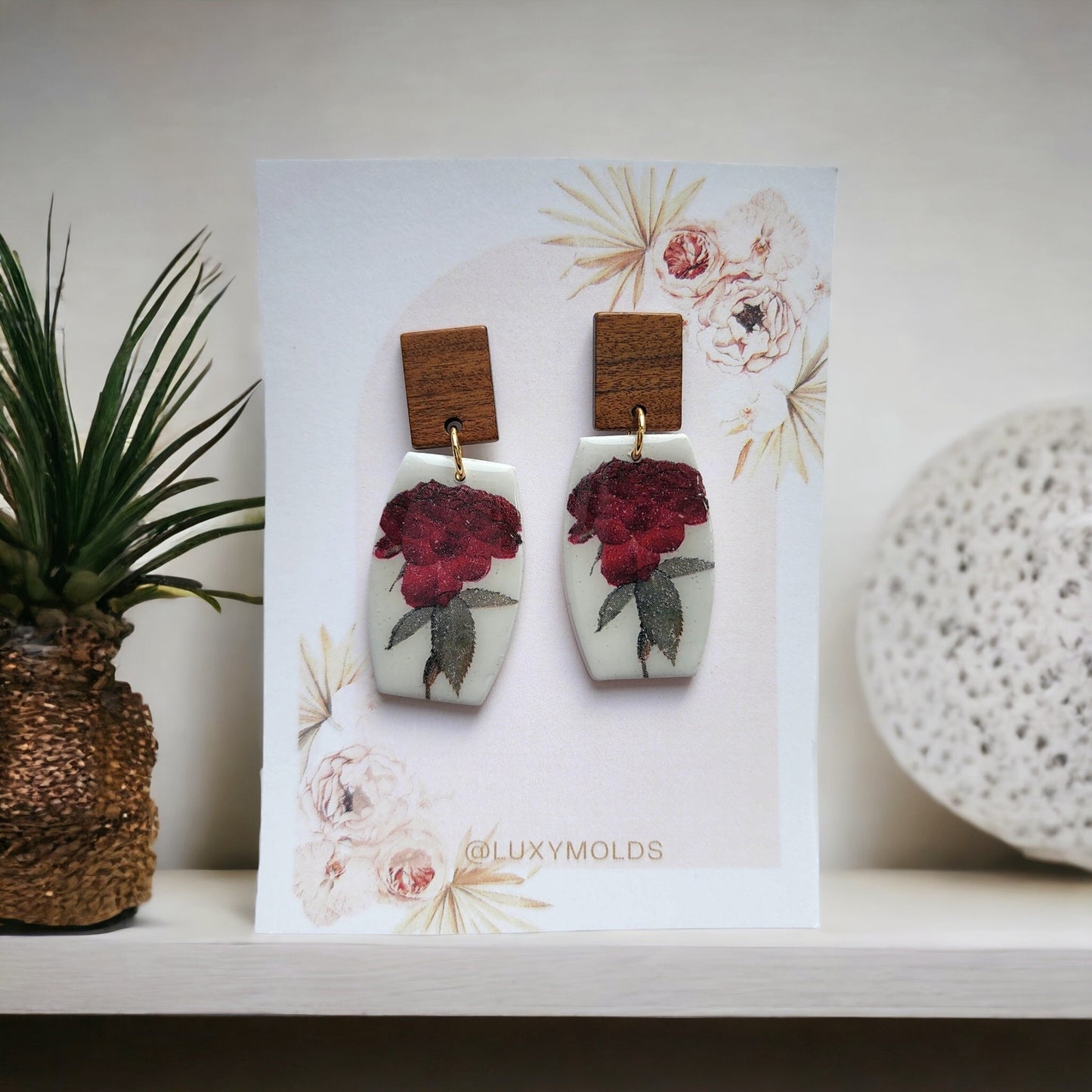 Water-soluble transfer paper for polymer clay craft "Dry rose flowers"