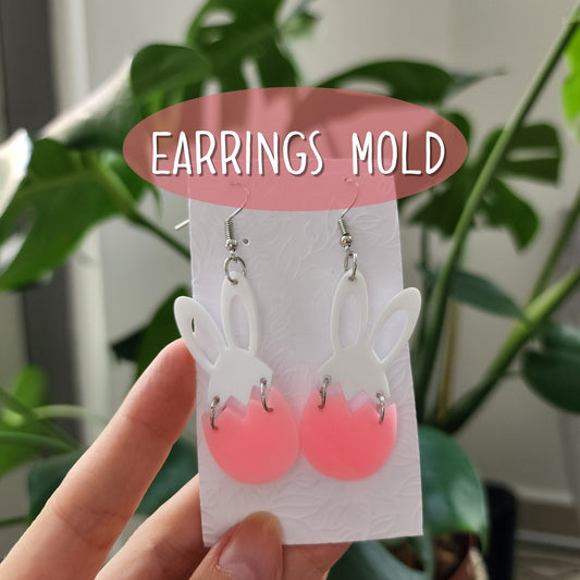 Silicone earrings mold "Easter bunny" for resin and epoxy