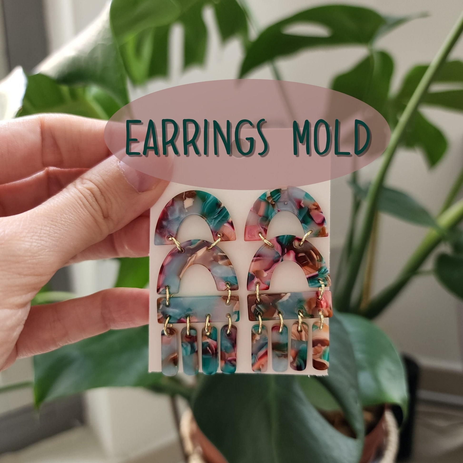Silicone earrings mold for resin and epoxy