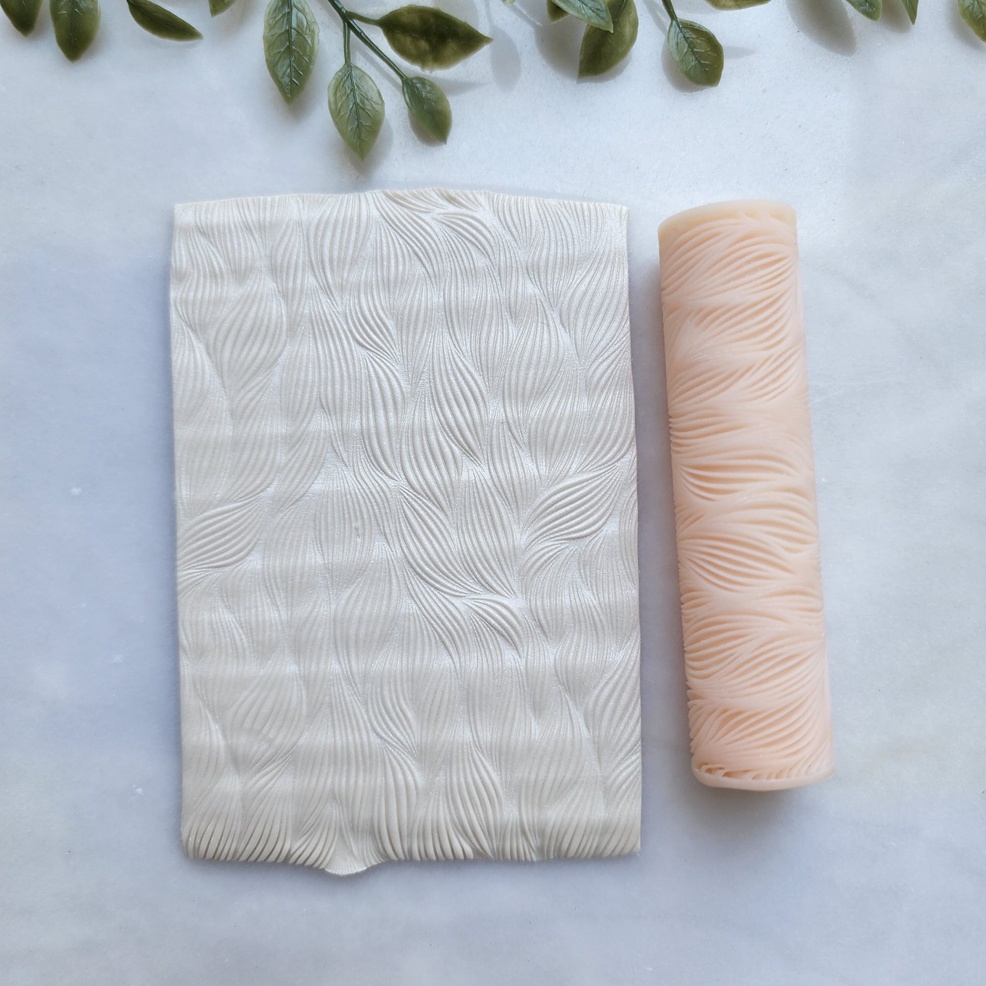 Polymer clay texture roller clay stamp 3D printed embossing "Abstract, Waves"