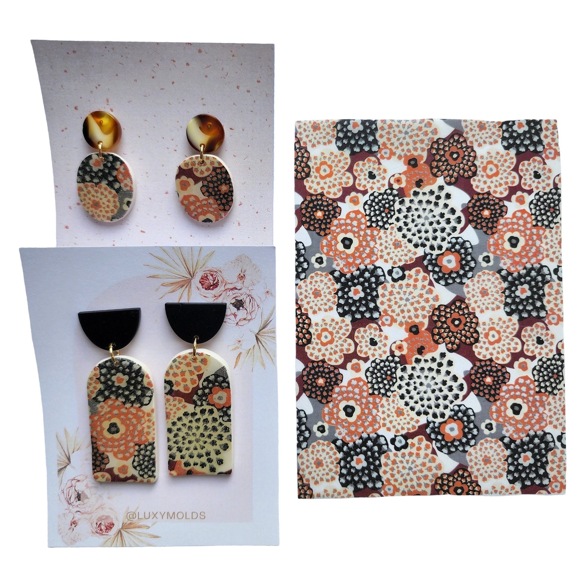 Water-soluble transfer paper for polymer clay craft "Abstract"