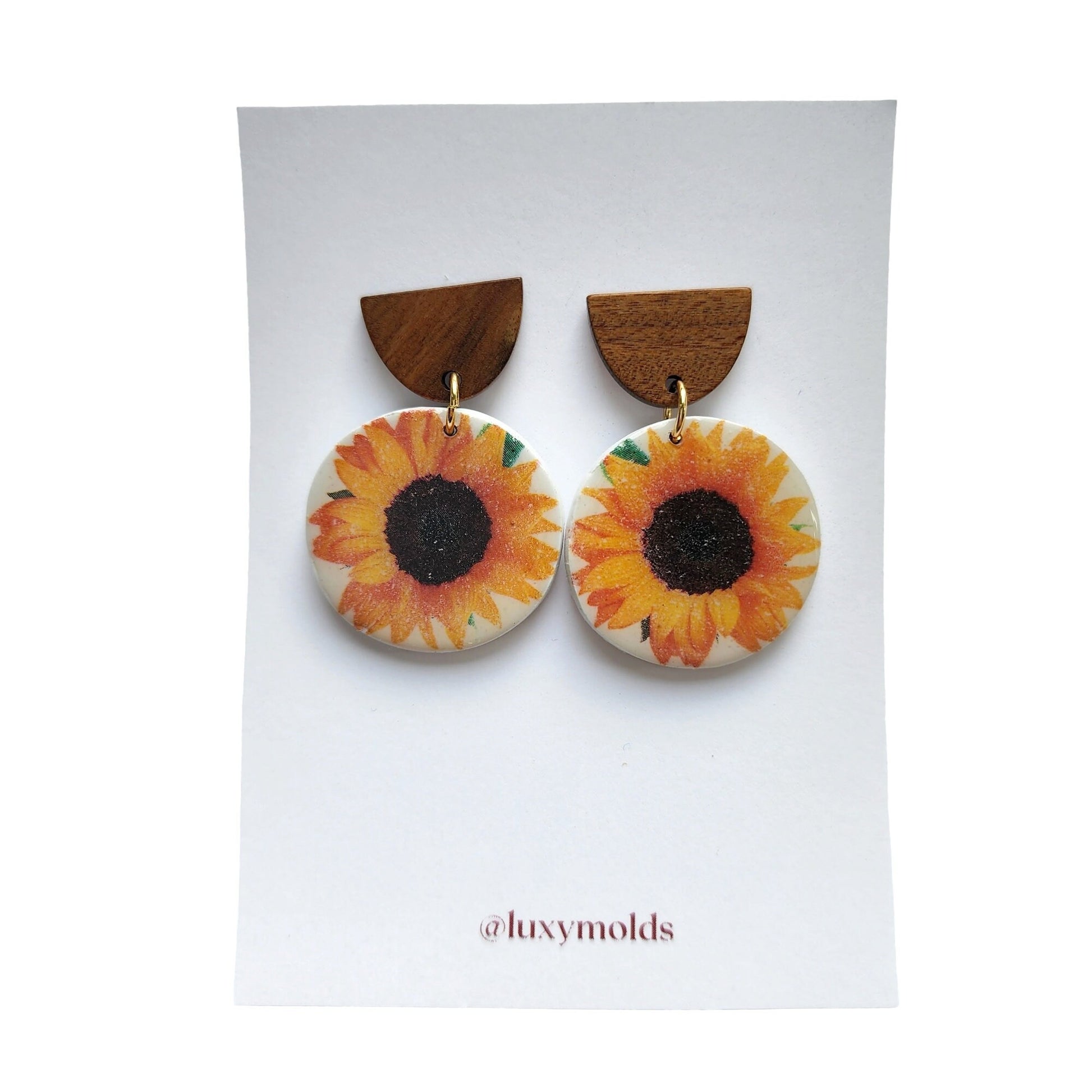 Water-soluble transfer paper for polymer clay craft "Dry sunflowers"