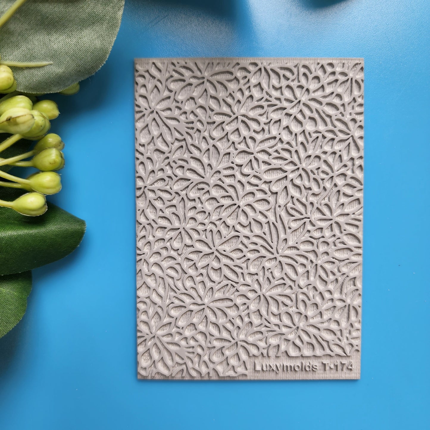 Polymer clay Texture tile Texture mat Clay stamp Polymer clay texture stencils "Flowers" T-174