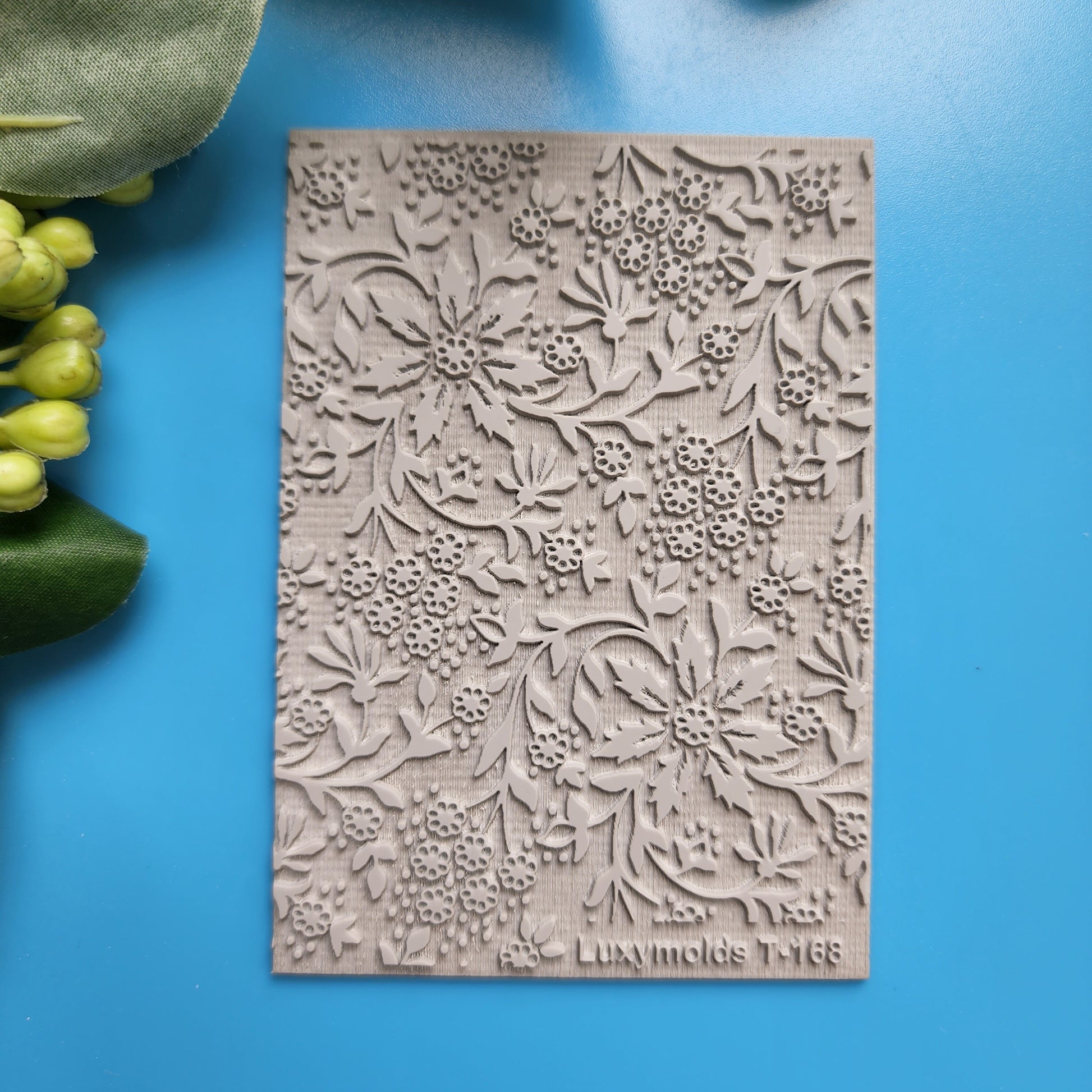 Polymer clay Texture tile Texture mat Clay stamp Polymer clay texture stencils "Flowers, Botanic" T-168