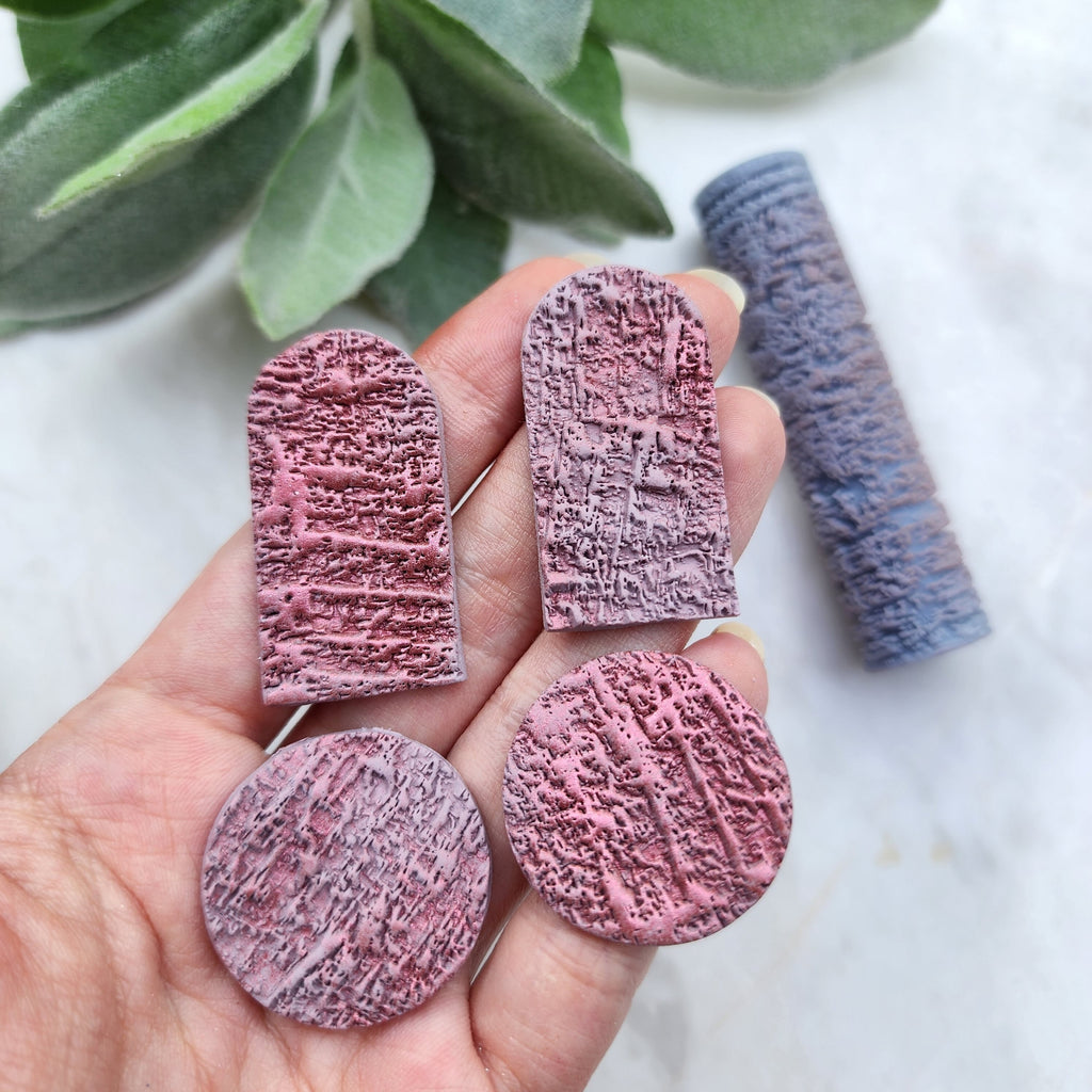 Polymer clay texture roller "Lava" clay stamp 3D printed embossing