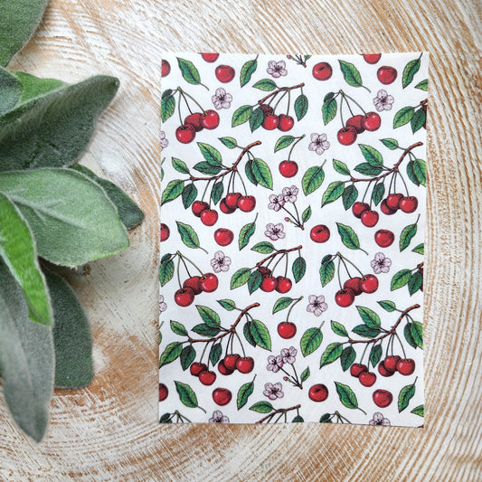Clay transfer paper / Image transfer paper / Water soluble paper for polymer clay / Cherry transfer sheet / Transfer paper for clay