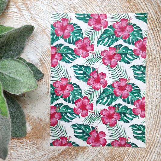 Clay transfer paper / Image transfer paper / Water soluble paper for polymer clay / Tropic pattern transfer sheet / Transfer paper for clay