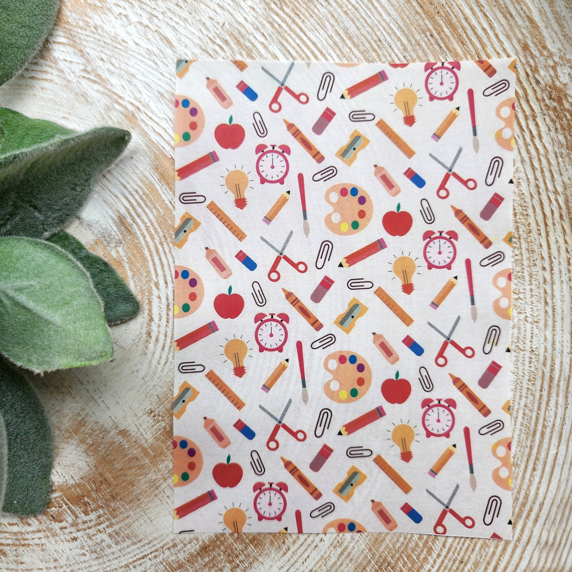 Clay transfer paper / Image transfer paper / Water soluble paper for polymer clay / Back to school transfer sheet/ Transfer paper for clay