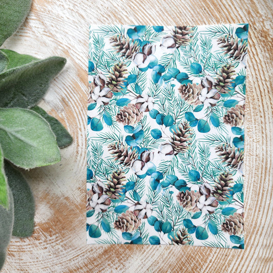 Clay transfer paper / Image transfer paper / Water soluble paper for polymer clay / Spruce pattern transfer sheet / Transfer paper for clay