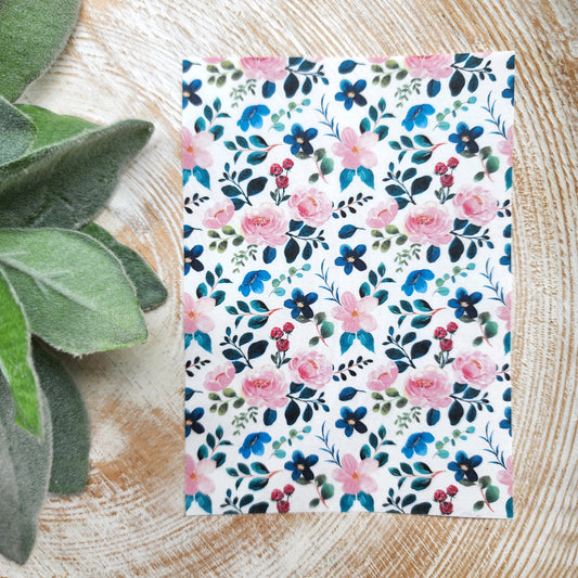 Clay transfer paper / Image transfer paper / Water soluble paper for polymer clay / Flower pattern transfer sheet / Transfer paper for clay