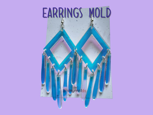 Silicone earrings mold / Silicone epoxy mold / Silicone earring moulds / Silicone UV resin molds / Triangle silicone jewelry mold