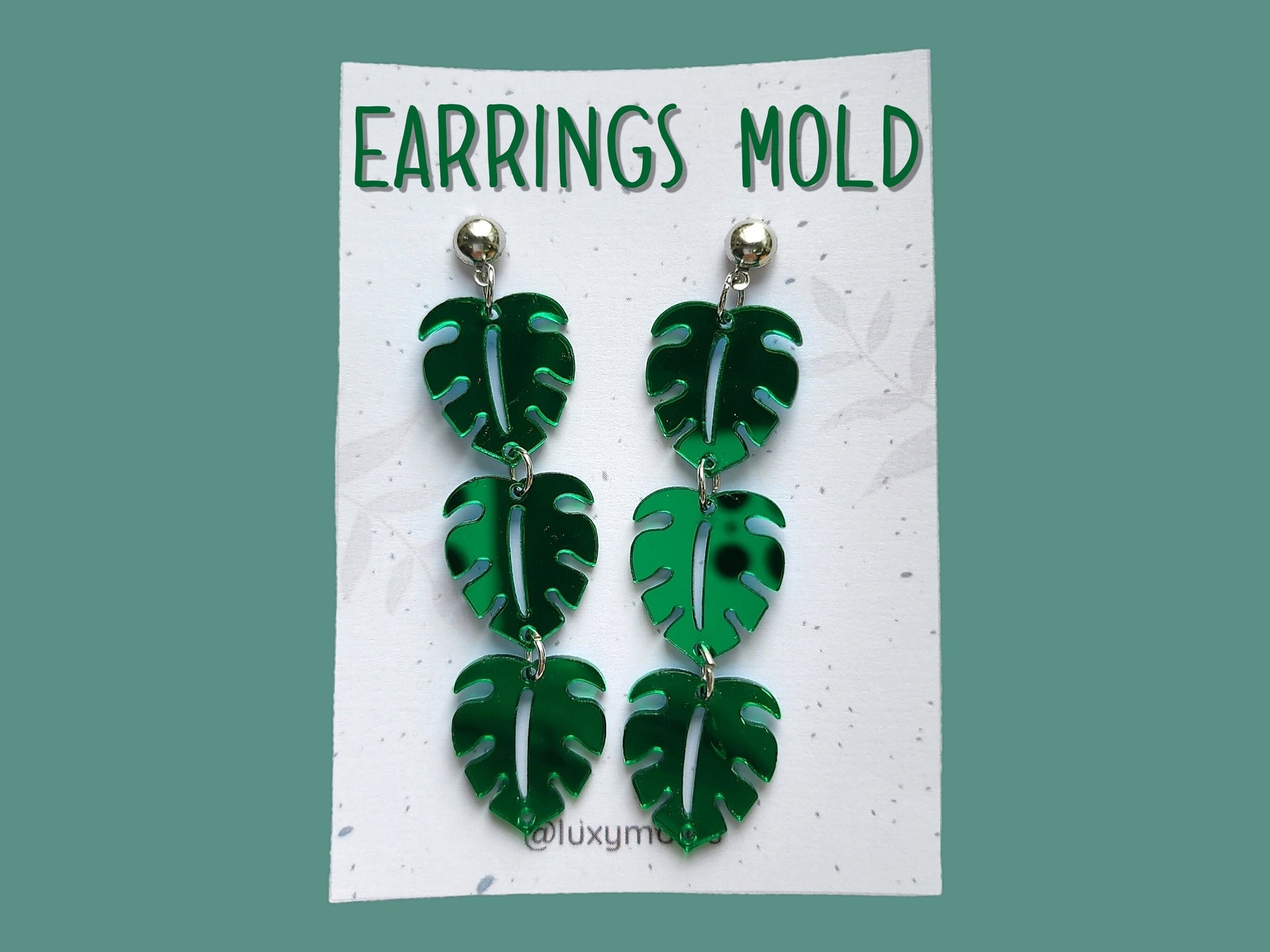 Silicone earrings mold / Silicone epoxy mold / Silicone earring moulds / Silicone UV resin molds / Monstera earring silicone jewelry mold