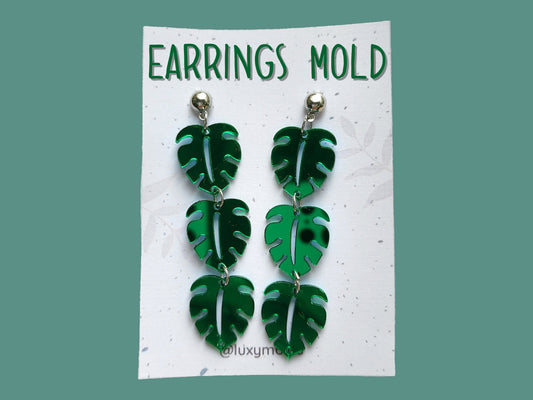 Silicone earrings mold / Silicone epoxy mold / Silicone earring moulds / Silicone UV resin molds / Monstera earring silicone jewelry mold