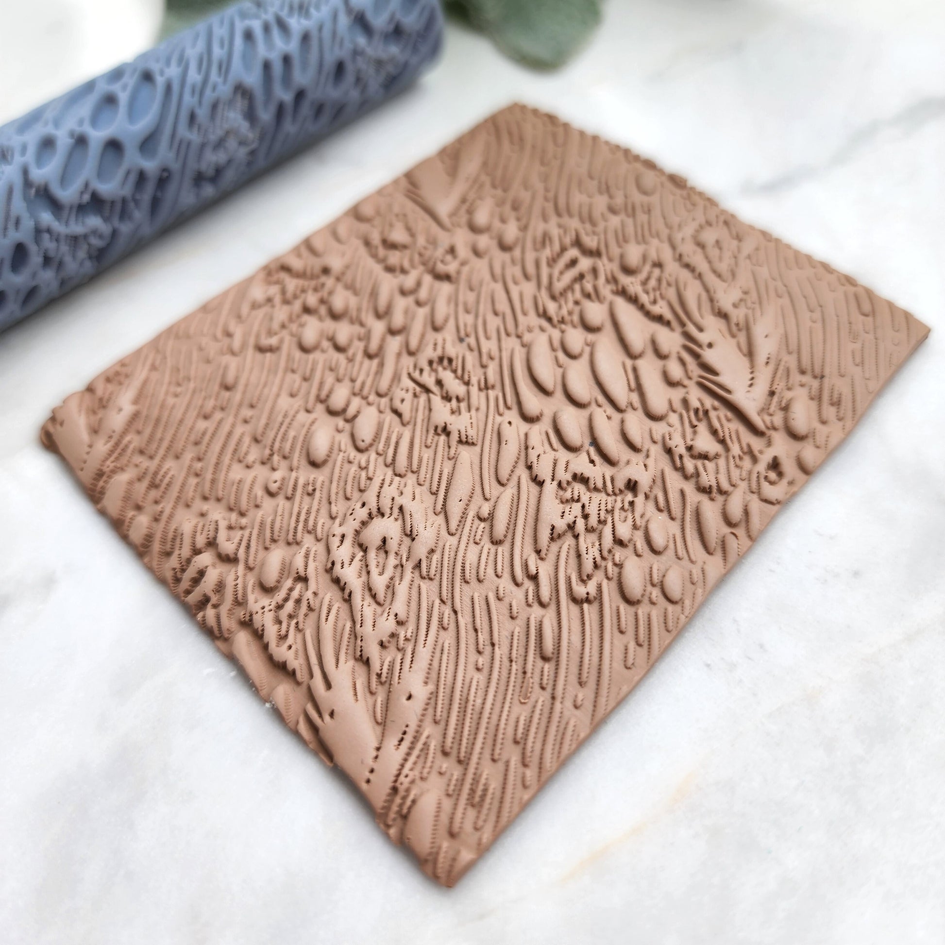 Polymer clay texture roller clay stamp 3D printed embossing "Landscape"