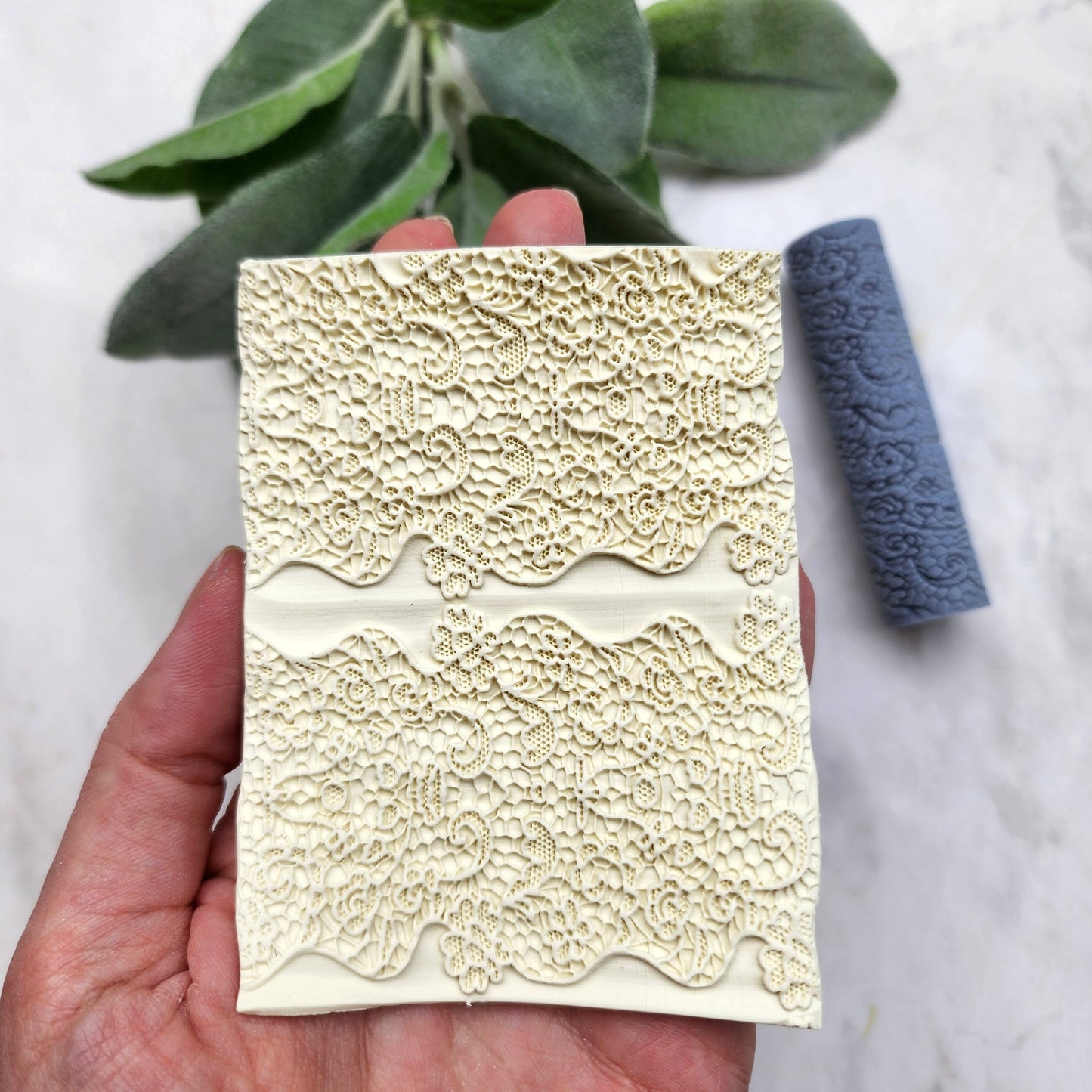 Polymer clay texture roller clay stamp 3D printed embossing "Flower lace"