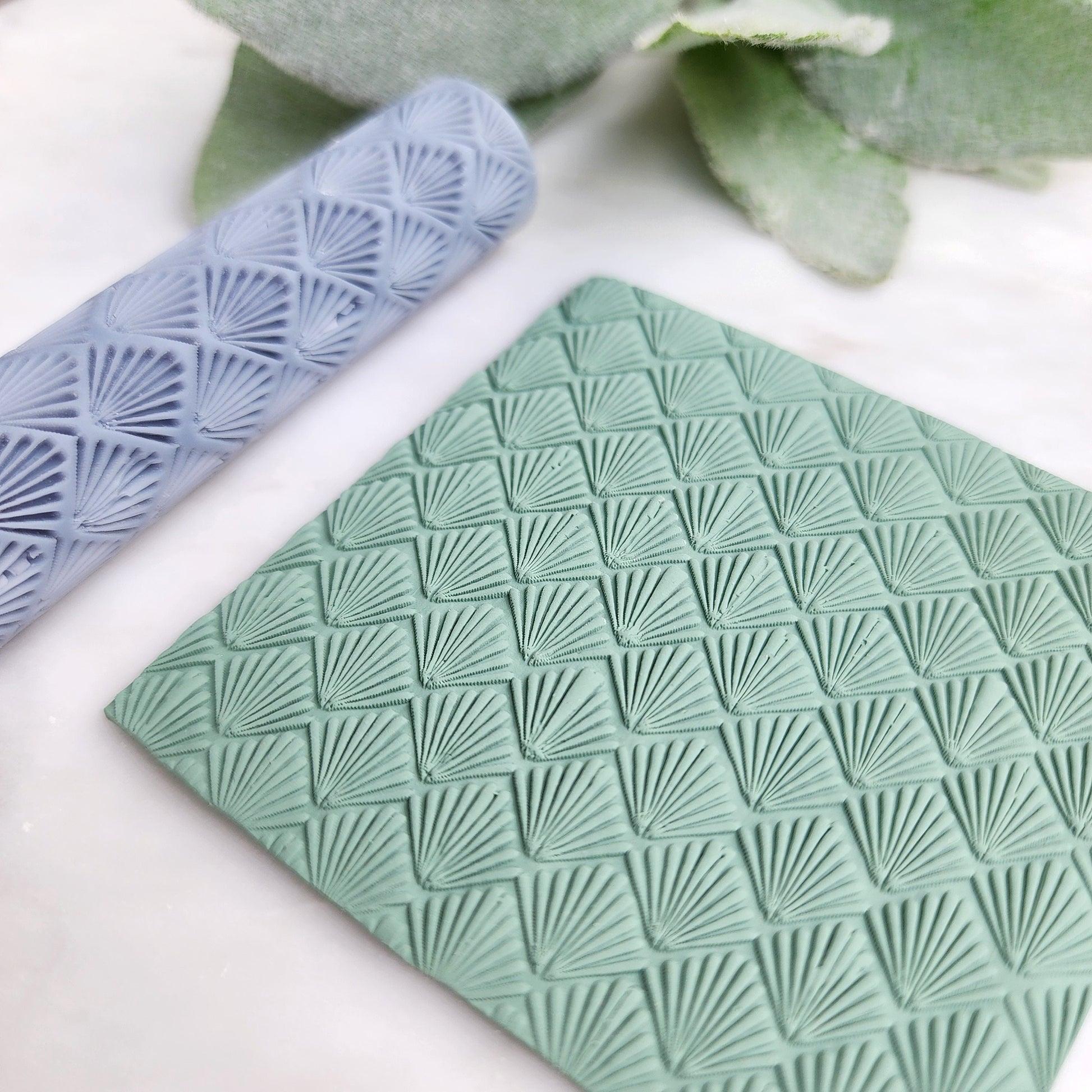 Polymer clay texture roller "Seashell" clay stamp 3D printed embossing