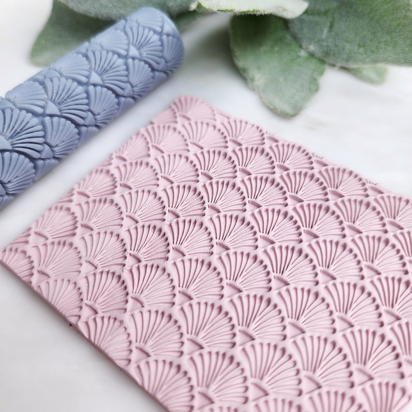 Polymer clay texture roller "Seashell" clay stamp 3D printed embossing