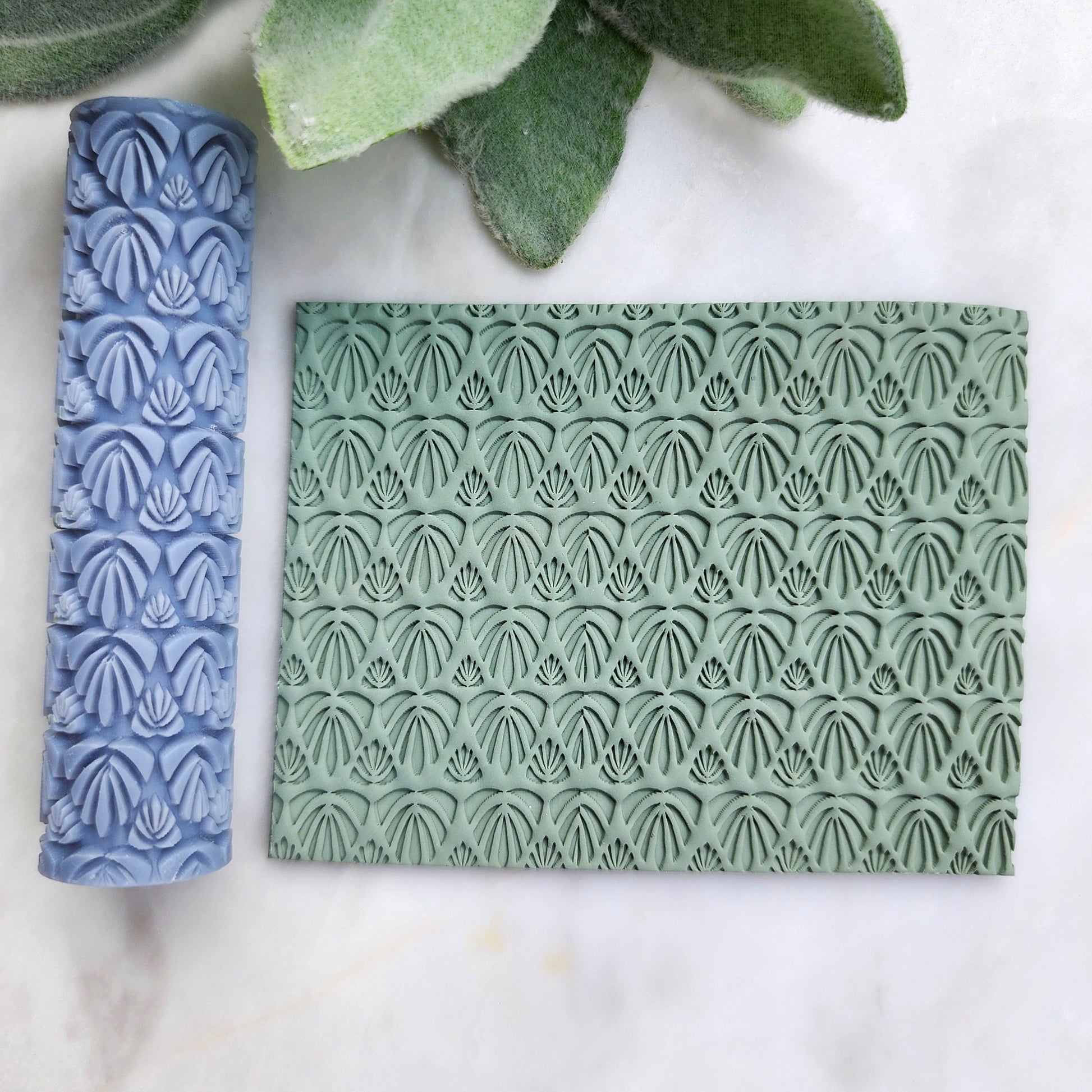 Polymer clay texture roller "Monstera" clay stamp 3D printed embossing